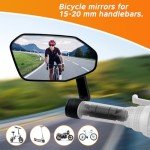 Homieway Bike Mirror,Adjustable Bicycle Mirror For Handlebar Mount,Scratch Resistant Glass Lens,Large Bar End Bike Rearview Mirror For E-bike Accessories (Left)