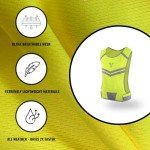 247 Viz Running Reflective Vest - Inside Pocket & 2 Bands, High Visibility Vest for Night Running, Walking, Cycling