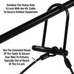 Master Lock 7.25" U Lock with Looped End Cable,Black