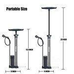 VIMILOLO Bike Pump, Air Bicycle Pump Inflator with Pressure Gauge for Presta and Schrader Valve Tire Ball Bike Portable Pumps 160PSI