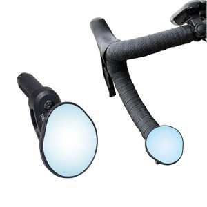 Hafny Drop Bar Bike Mirror, HD, Shatter-Proof, HD Convex Blue Glass, Bar End Mirror, Cycling Mirror, HF-M956-FR06 (Anti-glare Blue Glass Lens)