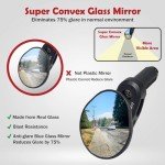 Hafny Drop Bar Bike Mirror, HD, Shatter-Proof, HD Convex Blue Glass Mirror (Anti-glare Blue Glass Lens)