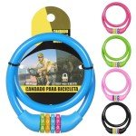 Ainiv Bike Lock, 25 inch Bike Lock Cable, Portable Anti Theft 4 Digits Codes Cable Locks, Resettable Combinations Coiling Bicycle Lock for Bike, Motorbike, Scooter, Skateboard, Gate, Fence (Blue)