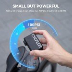 CYCPLUS Tiny Pump Bike Pump Portable Ultra-Mini 100PSI Electric Bicycle Pump Type-C Rechargeable Battery, No Pressure Display(Black)