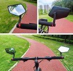 New Bar End Bike Mirror, APLSTOW HD Automotive Grade Glass Lens E-Bike Mirrors, Scratch Resistant, Safe Bicycle Rearview Mirrors (A Pair)