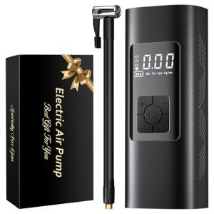 Fathers Day Dad Gifts from Daughter Wife, Coquimbo Bike Pump Tire Inflator Portable Air Compressor: 150PSI Electric Air Pump for Car Bicycle Tires Motorcycle Accessories Gifts for Men (Black)