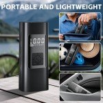 Fathers Day Dad Gifts from Daughter Wife, Coquimbo Bike Pump Tire Inflator Portable Air Compressor: 150PSI Electric Air Pump for Car Bicycle Tires Motorcycle Accessories Gifts for Men (Black)