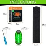 Sumind Reflective Running Gear Set Include 2 Pieces LED Safety Lights and 4 Reflective Bands for Wrist Arm Ankle Leg Straps Tape High Visibility Bands Strobe Running Light for Woman Men