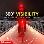 BLITZU 2025 Cyborg 200T Bike Lights Taillight USB-C Rechargeable LED Rear Bicycle Light for Night Riding, Cycling Safety Reflector Accessories, Powerful Back Light for Men, Women, Kids