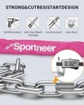 Sportneer Bike Lock: 8mm Thick High Security Anti Theft Bike Chain Lock with 2 Keys- 3.2/4ft Long Heavy Duty Anti-Cut Bicycle Lock for Bike, Motorcycle, Bicycle, Door, Gate, Fence, Grill