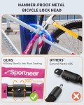 Sportneer Bike Lock: 8mm Thick High Security Anti Theft Bike Chain Lock with 2 Keys- 3.2/4ft Long Heavy Duty Anti-Cut Bicycle Lock for Bike, Motorcycle, Bicycle, Door, Gate, Fence, Grill