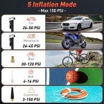 Tire Inflator Portable Air Compressor - Air Pump for Car Tires Dual Mode 9000mAh & 12V DC, 150PSI Electric Bike Tire Pump with Pressure Gauge for Bicycle Motorcycle Ball, Father Day Gifts for Dad