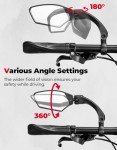 KEMIMOTO Bike Mirror with Wider Angle 360 Rotate Adjustable HD Rearview Mirrors for Handlebars Bike Bicycle