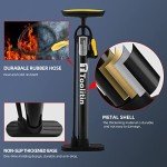 TOOLITIN Bike Pump Portable Floor Bicycle Tires Air Pumps with Presta and Schrader,Multifunctional Ball Needle, for Mountain and Road Bikes Tires, Ball Pump