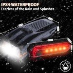 KunHe 4 Packs 227Lumens 1600mAh Bike Light Set Rechargeable Front & Rear Bicycle Lights with IPX4 Waterproof 4 Modes for Night Cycling