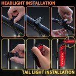 KunHe 4 Packs 227Lumens 1600mAh Bike Light Set Rechargeable Front & Rear Bicycle Lights with IPX4 Waterproof 4 Modes for Night Cycling