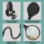 YISUGOOC Bike Mirror With Bike Bell 360° Adjustable HD Convex Handlebar Mirror Anti-Scratch Glass Riding Mirror (2* Mirror + 1* Bell)