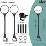 YISUGOOC Bike Mirror With Bike Bell 360° Adjustable HD Convex Handlebar Mirror Anti-Scratch Glass Riding Mirror (2* Mirror + 1* Bell)