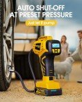 KeenPower Tire Inflator Portable Air Compressor - 2X Faster - 21V Rechargeable Battery Powered Handheld 160PSI Tire Inflator, Dual Power Supply Modes, Air Pump for Car Motorcycle E-Bike