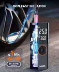 ZGZUXO Tire Inflator Portable Air Compressor - 150PSI Fast Cordless Air Pump for Car Tires, Bike Tire Pump with Digital Pressure Gauge, LED Light for Cars, Bicycles, Balls and More