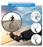 Handlebar Bike Mirrors, 1pcs HD Bicycle Rearview Mirror, Adjustable Handlebar Mounted Convex Mirror with Allen Wrench, for Mountain Road Bikes (1 Mirrors)