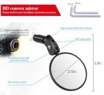 Handlebar Bike Mirrors, 1pcs HD Bicycle Rearview Mirror, Adjustable Handlebar Mounted Convex Mirror with Allen Wrench, for Mountain Road Bikes (1 Mirrors)