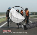 Handlebar Bike Mirrors, 1pcs HD Bicycle Rearview Mirror, Adjustable Handlebar Mounted Convex Mirror with Allen Wrench, for Mountain Road Bikes (1 Mirrors)