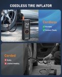 ZGZUXO Tire Inflator Portable Air Compressor - 150PSI Fast Cordless Air Pump for Car Tires, Bike Tire Pump with Digital Pressure Gauge, LED Light for Cars, Bicycles, Balls and More