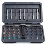 Bomivoi 42 in 1 Magnetic Screwdriver Set, DIY Ratchet Screwdriver Set, Multi Bit Magnetic Drive Set with Detachable Ratchet Handle, Portable Compact Repair Tool Kit for Furniture Computer Bicycle Gray
