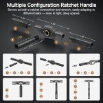 Bomivoi 42 in 1 Magnetic Screwdriver Set, DIY Ratchet Screwdriver Set, Multi Bit Magnetic Drive Set with Detachable Ratchet Handle, Portable Compact Repair Tool Kit for Furniture Computer Bicycle Gray
