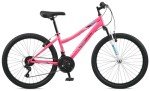 Pacific Cavern Mountain Bike for Youth, Boys and Girls, 21-Speed Twist Shifter, 24-Inch Wheels, 14-Inch Steel Frame, Front Suspension, Kickstand Included, Pink