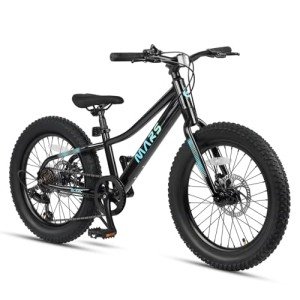 Glerc Mars Kids Mountain Bike, 24 Inch Fat Tire Bike for Teen Ages 8-14 Year Old, Bicycle with 2.8-Inch Wide Tires and 6 Speed Drivetrain, Disc Brakes
