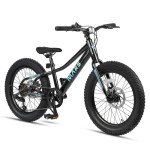 Glerc Mars Kids Mountain Bike, 24 Inch Fat Tire Bike for Teen Ages 8-14 Year Old, Bicycle with 2.8-Inch Wide Tires and 6 Speed Drivetrain, Disc Brakes