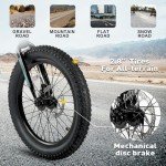 Glerc Mars Kids Mountain Bike, 24 Inch Fat Tire Bike for Teen Ages 8-14 Year Old, Bicycle with 2.8-Inch Wide Tires and 6 Speed Drivetrain, Disc Brakes