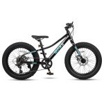 Glerc Mars Kids Mountain Bike, 24 Inch Fat Tire Bike for Teen Ages 8-14 Year Old, Bicycle with 2.8-Inch Wide Tires and 6 Speed Drivetrain, Disc Brakes