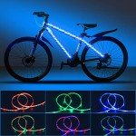 DANCRA Bike Lights LED Bicycle Frame Light for Night Riding, 2.62ft×2 Waterproof Strip Light Battery Powered with RGB Color, Bright Decoration Lights for Scooter,Trike,Bike Lighting Accessories