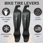 50 Strong Bike Tire Levers – Set of 4 Ultra-Strong Tire Spoons with Easy-Grip Interlocking Design – Made in USA – Essential Bicycle Repair Tool Brand