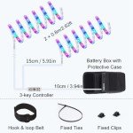 DANCRA Bike Lights LED Bicycle Frame Light for Night Riding, 2.62ft×2 Waterproof Strip Light Battery Powered with RGB Color, Bright Decoration Lights for Scooter,Trike,Bike Lighting Accessories