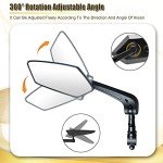 Handlebar Bike Mirror, HD Blast-Resistant, Adjustable Rotatable Rearview Bicycle Mirror (2PCS) (Fan)