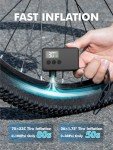 GPUTEK Mini Bike Tire Air Pump: Fast Inflate Portable Small Bicycle Electric Pump for Presta and Schrader Valves, 120 Psi High Pressure Pump with Digital Gauge for Road Bike, Mountain Bike, E-Bike