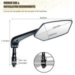Handlebar Bike Mirror, HD Blast-Resistant, Adjustable Rotatable Rearview Bicycle Mirror (2PCS) (Fan)