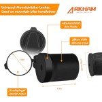 Arkham Bicycle Mirror for Handlebars, Mini Rear View Mirror Foldable Rubber Mounting Sleeve for Handlebars, Handlebar End Mirror 360° Rotating Universal Bicycle Mirror for Mountain Bike Handlebar