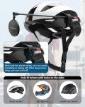 ROCKBROS Bike Helmet Mirror 5.5cm HD Mirror, Flexible Frame, Detachable Design, MTB Helmet Mirror for Bicycle Cycling Helmet, Bike Accessoires