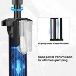 Hycline Bike Floor Pump: Bicycle Tire Pump 160 PSI High Pressure - Air Pumps with Presta and Schrader Valve - Inflator for MTB BMX Tires, Balls, Balloons, Inflatables (Blue)