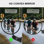 Bike Mirror, 2 Pcs 360˚ Rotatable Bar End Bicycle Mirrors for Handlebars, Wide Angle Convex Bike Mirrors Handlebar Rearview Mirror Bike Mirrors for Handlebar End Mount Mountain Road Adult Bike Cycling