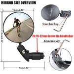 RYANGO Bar End Bicycle Mirrors, 2 Pack Adjustable Round HD Bike Rear View Mirrors for Road & Mountain Bikes