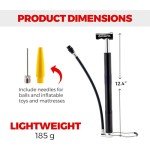 PRO BIKE TOOL Mini Floor Bicycle Pump - Super Fast Tire Inflation - Secure Presta and Schrader Valve Connection - High Pressure Bicycle Pump with Stabilizing Foot Peg for Road and Mountain Bikes