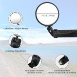 YISUGOOC 2 Pair Bike Mirror With Bike Bell 360° Adjustable HD Convex Bike Mirror Handlebar For Mount Mountain Road Bikes Motorcycle (2*Small Mirror + 1*Bell)