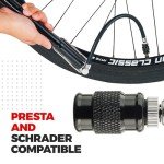 PRO BIKE TOOL Mini Floor Bicycle Pump - Super Fast Tire Inflation - Secure Presta and Schrader Valve Connection - High Pressure Bicycle Pump with Stabilizing Foot Peg for Road and Mountain Bikes