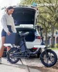 Hoverfly 16" Electric Bike, Max Range 25Miles(Pedal-assist)&Max Speed 15.5Mph, 350W Folding E-Bike with Removable Battery, Front Suspension &Adjustable Seat, Commuter Electric Bicycle for Adults White